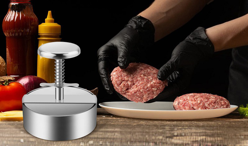 Make Perfect Homemade Burgers with Manual Meat Press for Hamburger Patties Stainless Steel