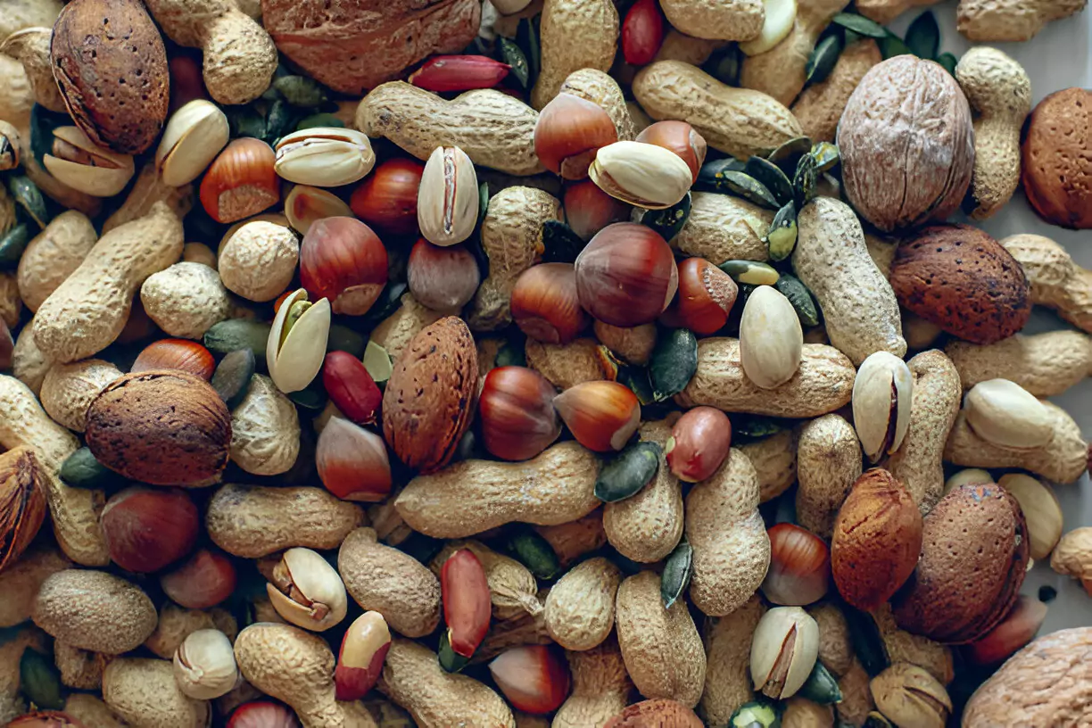 Various healthy desserts arranged on a wooden table